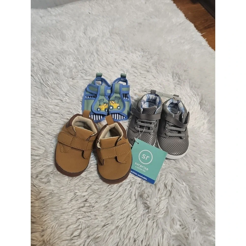Baby Boy Shoes Size 0- 3 Months, 6 -‎ 12 Months  New Without Box  Lot Of 3 Pairs